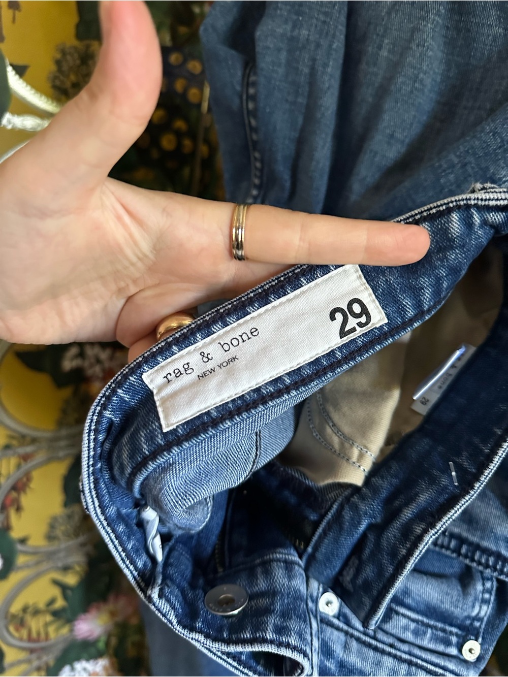 Rag & Bone | Casey High Rise Flare Jeans Norwalk Blue Boho Retro 70s 29 - Picture 3 of 6